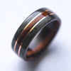 The Jack, Mens Wedding band  featuring Rosewood, Grey Maple with Dual Copper inlay