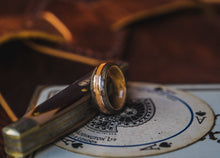 Load image into Gallery viewer, Mens Wedding band featuring Birds eye maple, Grey maple and Copper inlay - ringandgrove