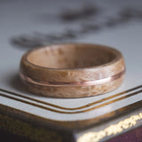 Mens Wedding band made from Birds eye Maple and Copper inlay. - ringandgrove