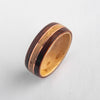 Mens Wedding Band featuring Birds Eye Maple, Rosewood and Copper inlay