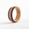 Mens Wedding Band featuring Birds Eye Maple, Rosewood and Copper inlay