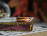 Mens Wedding Band featuring Birds Eye Maple, Rosewood and Copper inlay - ringandgrove