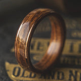 Mens Wedding band made from Santos Rosewood and 2 Copper inlays. - ringandgrove