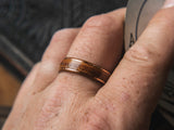 Mens Wedding band made from Santos Rosewood and 2 Copper inlays. - ringandgrove