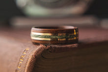 Load image into Gallery viewer, Mens Wedding Band Nicknamed The Cream.  featuring Cash Brass and Rosewood