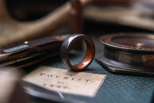 Load image into Gallery viewer, Mens Wood Wedding band made from Santos Rosewood and Grey Maple