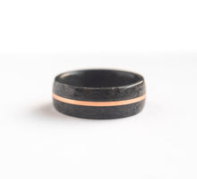 Load image into Gallery viewer, Mens Wood Wedding band made from Grey Maple with Copper inlay.