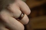 The King, Mens Wedding band  featuring Grey Maple, Rosewood with Dual Copper inlay