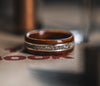 Mens Wedding Band Nicknamed The RSG.  featuring Silver, German Glass and Rosewood