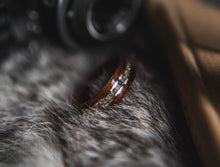Load image into Gallery viewer, Mens Wedding Band Nicknamed The RSG.  featuring Silver, German Glass and Rosewood