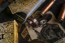 Load image into Gallery viewer, The Jack, Mens Wedding band  featuring Rosewood, Grey Maple with Dual Copper inlay