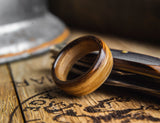 Mens Wedding band made from Whisky Barrel - ringandgrove