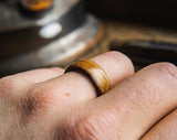 Mens Wedding band made from Whisky Barrel - ringandgrove