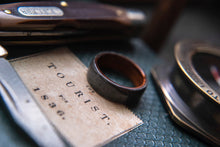 Load image into Gallery viewer, The Tourist, Mens Wedding band made from Santos Rosewood and Grey Maple