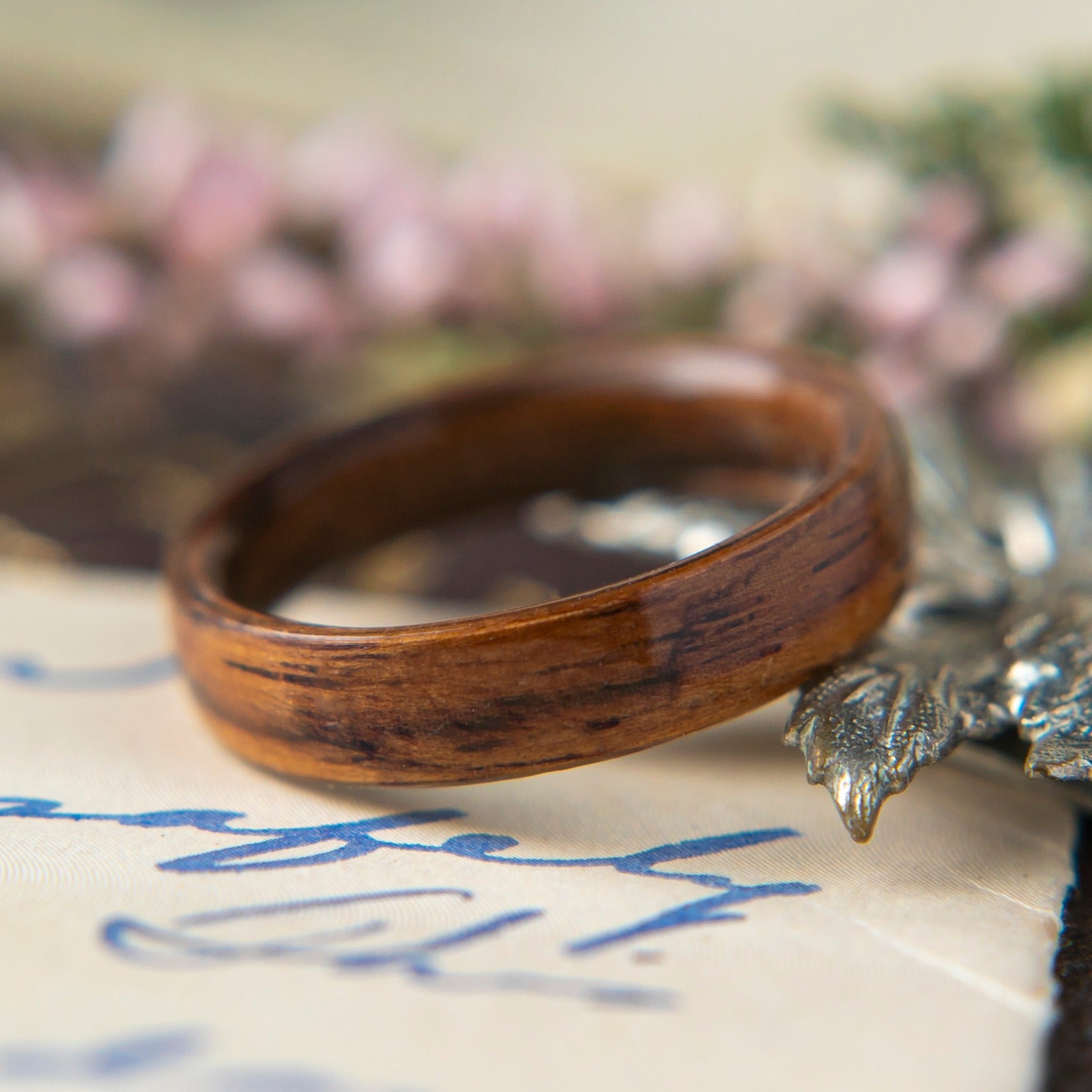 Womens Wedding band in Santos Rosewood.