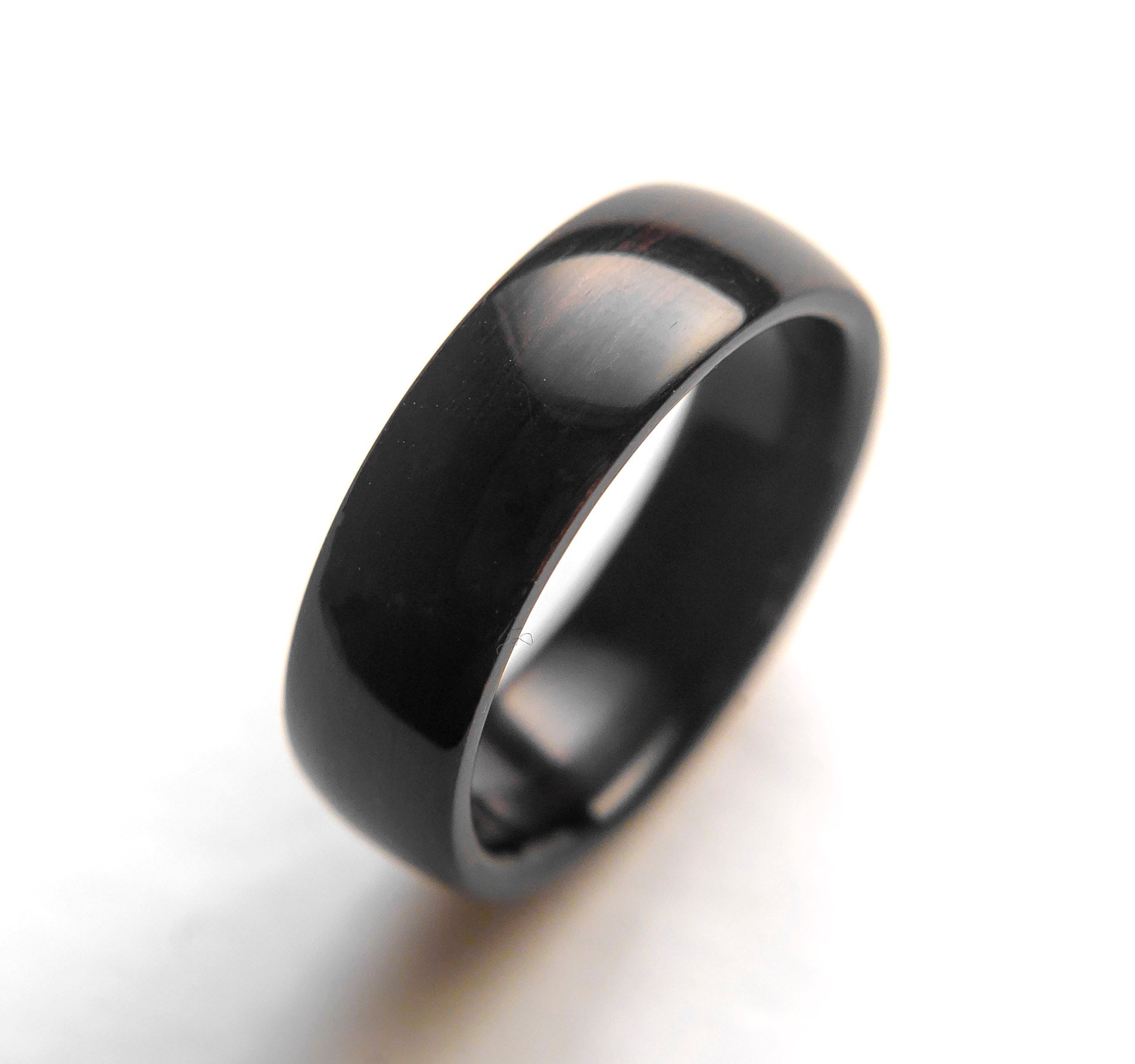 Mens Wood Wedding band made from Ebony