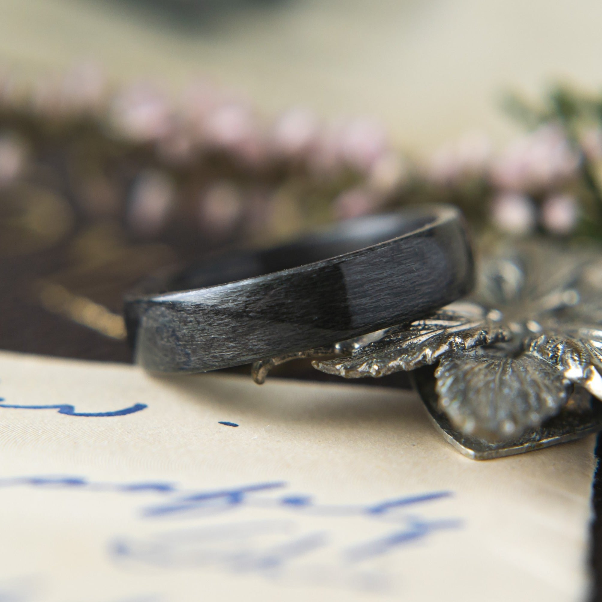 Womens Wedding band in Grey Maple